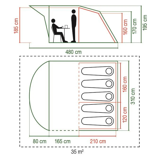 Coleman Rocky Mountain 5 Plus Familienzelt 4 Coleman Rocky Mountain 5 Plus Familienzelt – Bild 2