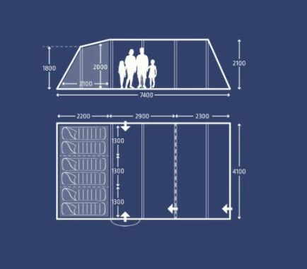 Kampa Croyde 6 AIR Familienzelt 4 Kampa Croyde 6 AIR Familienzelt – Bild 2
