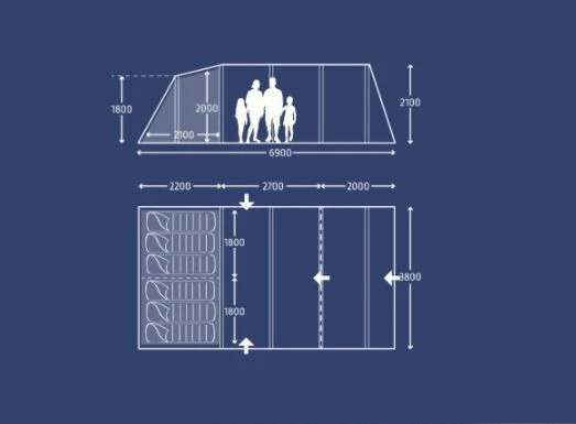Kampa Hayling 6 AIR Familienzelt 4 Kampa Hayling 6 AIR Familienzelt – Bild 2