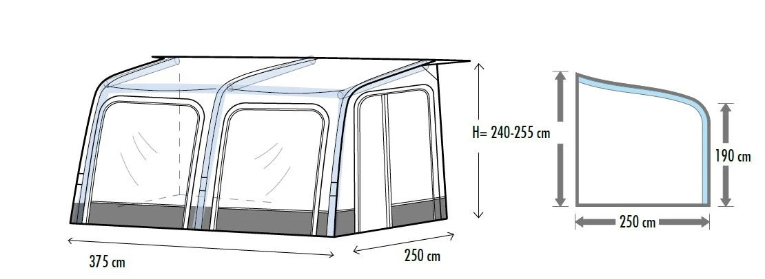 Westfield Vega 375 240 - 255 Cm Wohnwagenvorzelt 4 Westfield Vega 375 240 - 255 Cm Wohnwagenvorzelt – Bild 2