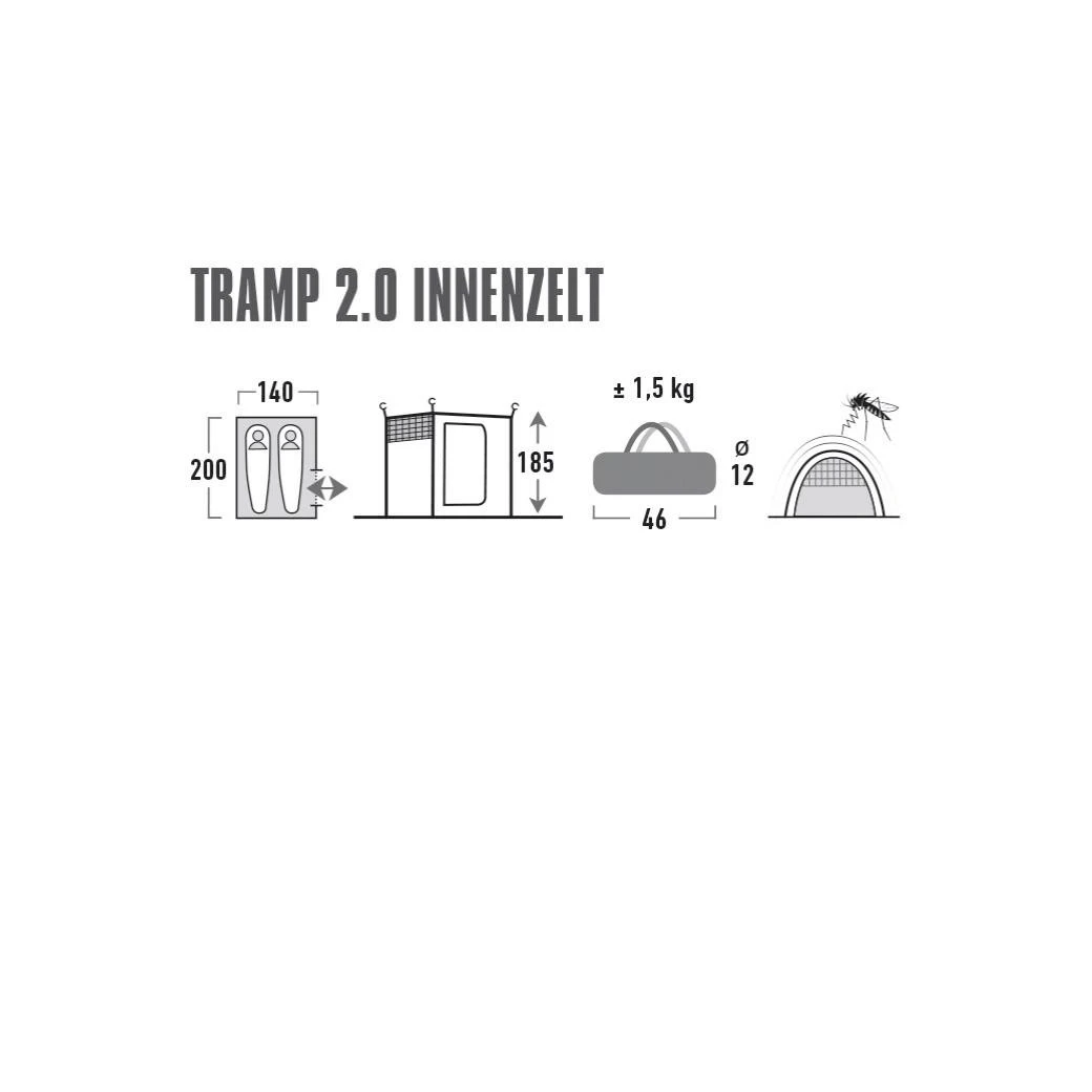 High Peak Tramp 2.0 Innenzelt 4 High Peak Tramp 2.0 Innenzelt – Bild 2